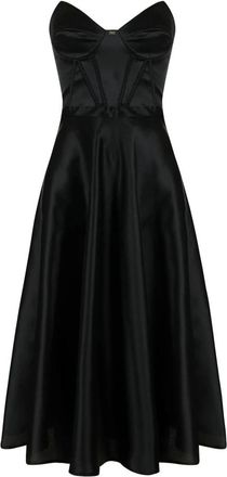Elisabetta Franchi Jurk van gazar-stof - Dames - Jurken - Zwart - Maat: 2XL Zijde