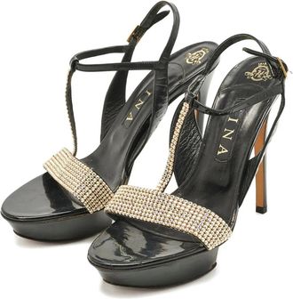 Gina Sandali con decorazione - Nero