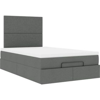 vidaXL Estructura De Cama Otomana Colch&oacute;n Tela Gris Oscuro Vidaxl