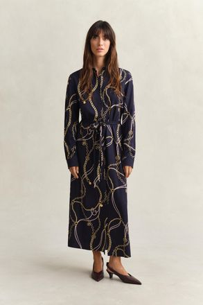 GANT Women Printed Shirt Dress (42) EVENING BLUE