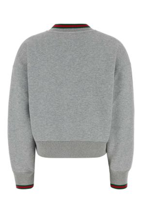 Gucci Womens Grey Cotton Blend Sweatshirt Greymelange Exterior: Nylon Felpe
