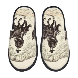 Generic Western Desert Cowboy1 Women Men House Slippers Breathable House Shoes Warm Sliders For Indoor Outdoor Winter L