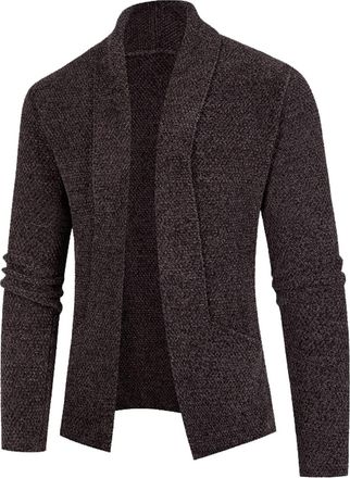 Generic Mens Lightweight Cardigan Sweater Slim Fit Knitted Button Cardigan Sweater Slim Fit Cable Knit Button Up Cotton Sweater with Pockets Shawl Collar Jack