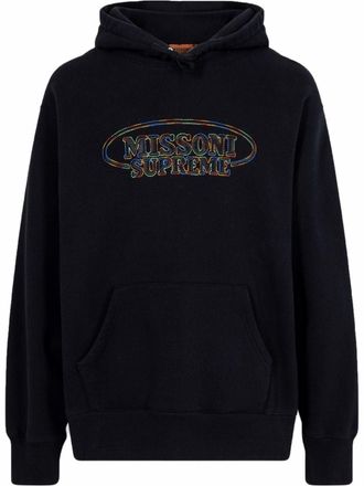 SUPREME x Missoni logo-embroidered hoodie FW21 - men - Cotton - S - Black