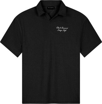 Black Bananas Tops, Heren, Zwart, M, Katoen, Terry Lounge Polo