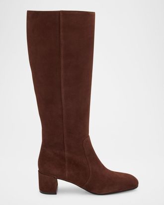 Stuart Weitzman Maeve Suede Knee-High Zip Boots