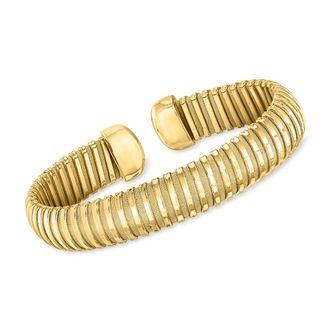 Ross-Simons Italian 14kt Yellow Gold-Plated Tubogas Cuff Bracelet