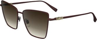 Longchamp Sunglasses, female, Red, Size: ONE SIZE Red Metal Sunglasses