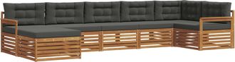vidaXL Conjunto De Sof&aacute;s De Exterior 7 Uds. Natural Y Antracita Vidaxl