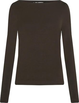 Karl Lagerfeld T-shirt a maniche lunghe - Marrone
