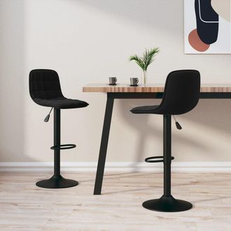 vidaXL Taburetes De Cocina 2 Unidades Terciopelo Negro Vidaxl