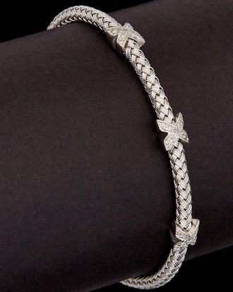 Meshmerise 18K Over Silver 0.25 Ct. Tw. Diamond Weave Bangle