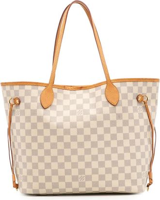 Louis Vuitton Borsa tote Neverfull MM in tela Damier Azur 2018 - Bianco