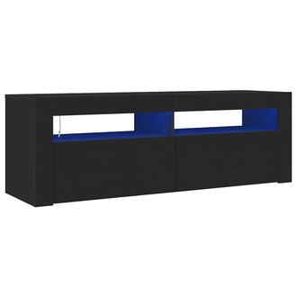 Berkfield Home TV Cabinet with LED Lights Black 120x35x40 cm | Size: 120 x 35 x 40 cm