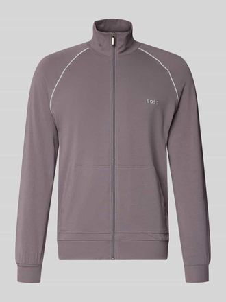 HUGO BOSS Regular Fit Sweatjacke aus Baumwoll-Mix Modell Mix&Match in Taupe, Gr&ouml;&szlig;e XXL