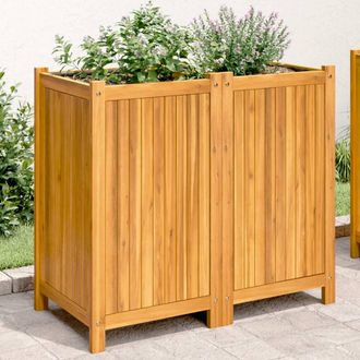 vidaXL Jardinera Con Forro Madera Maciza De Acacia 84x42x75 Cm Vidaxl