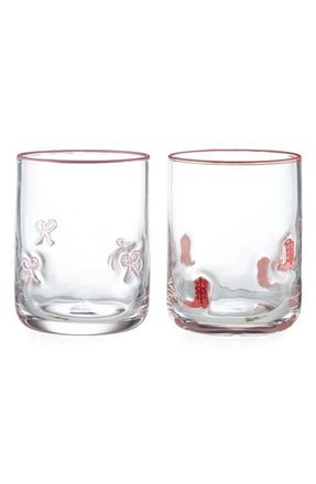 Godinger Set of 2 Coordinated Icon Glasses in Pink at Nordstrom