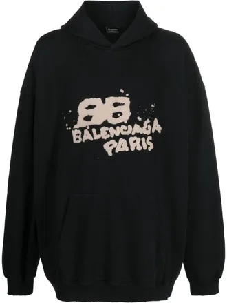 Balenciaga Felpa con stampa graffiti - Nero