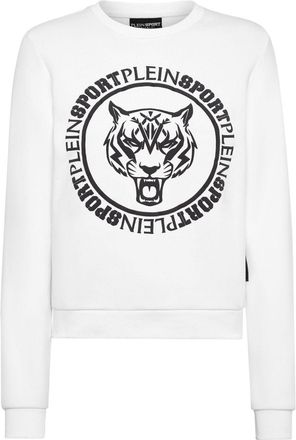 Plein Sport tiger-print sweatshirt - women - Cotton/Polyester - S - White