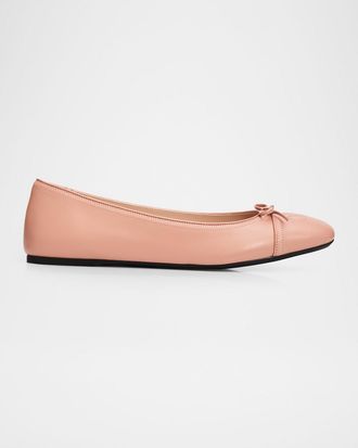Valentino Garavani VLogo Signature Leather Ballerina Flats