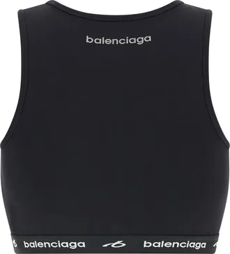 Balenciaga Logo-Jacquard Technical Tank Top - Black