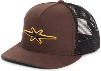 Phipps Star Logo Embroidered Snapback Trucker Hat in Brown at Nordstrom