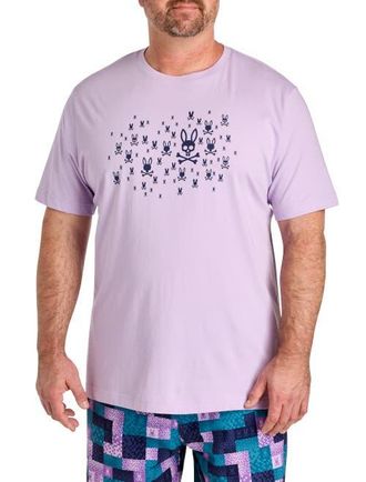 Psycho Bunny Big & Tall Nev Allover Graphic Tee in Lavendula at Nordstrom, Size 3X Big
