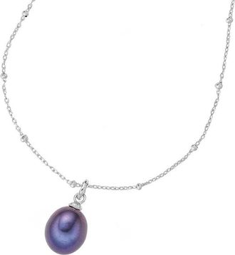 Dower & Hall Timeless Adjustable 8mm Oval Peacock Pearl Pendant