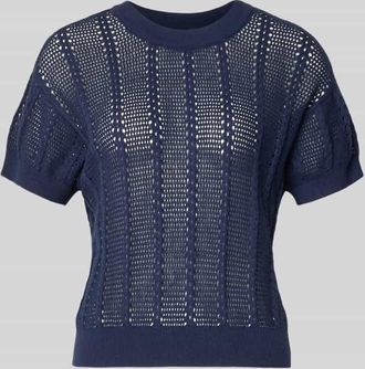 Vero Moda Relaxed Fit Strick-Shirt aus Baumwoll-Mix Modell LUX LIGHT in Marine, Gr&ouml;&szlig;e XL