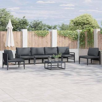 vidaXL Vidaxl - Set Divano Da Giardino 6 Pcs Antracite Acciaio