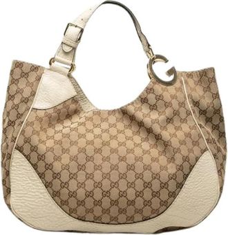 Gucci Pre-owned Charlotte Tote - Dames - Vintage Schoudertas - Beige - ONE Size - Leer - Vintage