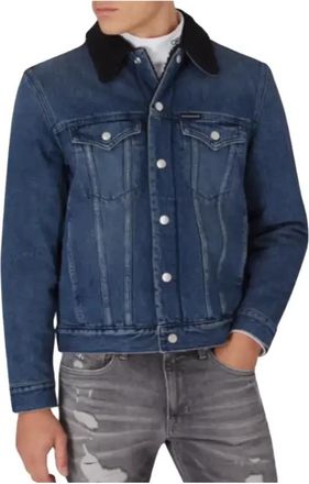 Calvin Klein Sherpa Denim Jassen voor Mannen - Heren - Spijkerjassen - Blauw - S - Denim - Jassen
