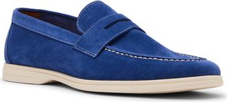 Steve Madden Laguna Penny Loafer in Blue Suede at Nordstrom, Size 10.5