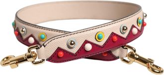 Dolce & Gabbana Beige Rode Leren Handtas Accessoire Schouderband