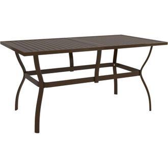 vidaXL Tavolo da Giardino Marrone 140x80x72 cm in Acciaio - Vidaxl