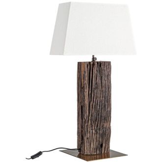 BIZZOTTO Bizzotto - Lampada da tavolo hugo bianco in legno di teak riciclato h 85 cm