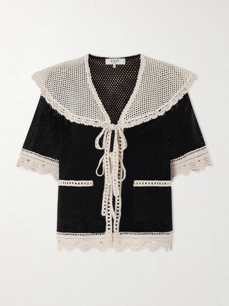 Sea New York Blusa In Cotone Crochet Kendall - Nero