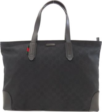 Gucci Black Canvas Tote Bag (Pre-Owned)