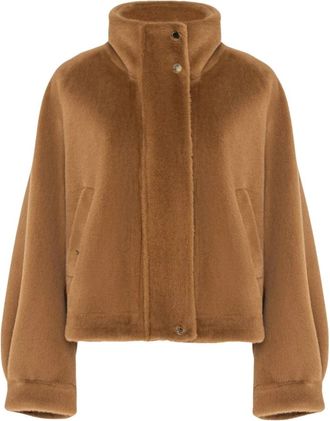 Manila Grace Korte Stoffen Jas - Dames - Jassen - Bruin - Maat: XS