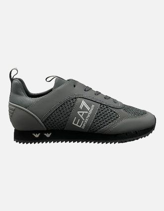 Emporio Armani Mens Black & White Laces Trainer - Dark Grey / Black - Size: 11