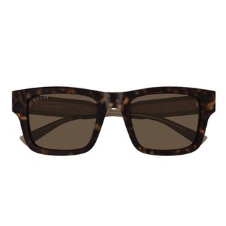 Gucci Sunglasses, unisex, Brown, Size: 52 MM Rectangular Sunglasses