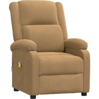 vidaXL Sill&oacute;n De Masaje De Terciopelo Marr&oacute;n Vidaxl