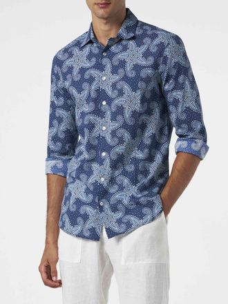 MC2 Saint Barth Man Muslin Cotton Sikelia Shirt With Paisley Star Print