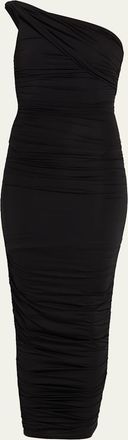 L'agence Cheryl Shirred Midi Dress