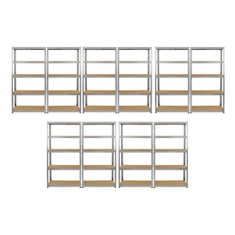 MonsterShop Monster Racking 10 x Galwix Galvanised Steel Shelves, 90cm Wide in Silver