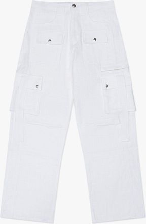 Rhude White Linen Cargo Womens Pants