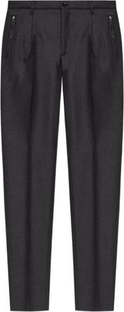 Etro Pleated Wool Broeken - Heren - Slim Fit Broeken - Grijs - XL - Wol - Broeken