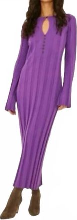 Something Navy Ribbed Keyhole Sweater Dress In Purple