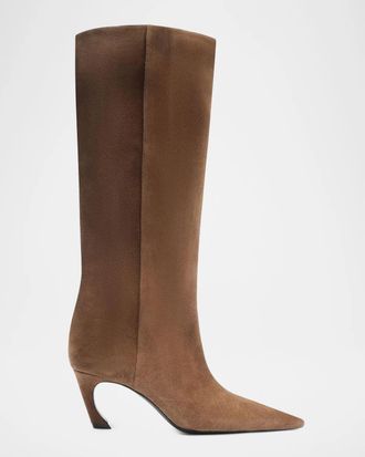 Schutz 70mm Lexi Suede Knee-High Boots