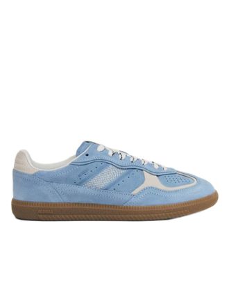 Alohas Light Blue Suede Sneakers With Cream Accents And Contrast Details